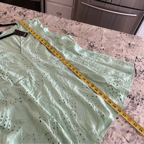 Torrid Green Eyelet Ruffle Sleeve Babydoll Top 3X NWT 40365248 Mint Green - Picture 11 of 12